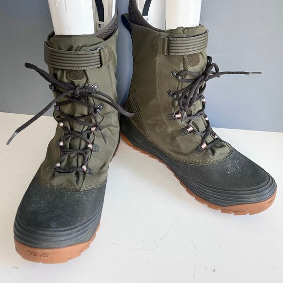 Teva boots men’s size 13 olive green military work boot lace up Thinsulate - Picture 3 of 15